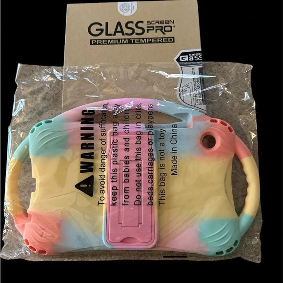 Kids Rainbow Case & Protective GlassWith Strap For Samsung Tablet Brand New - Picture 4 of 5
